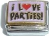 I love parties - lilac enamel 9mm Italian charm